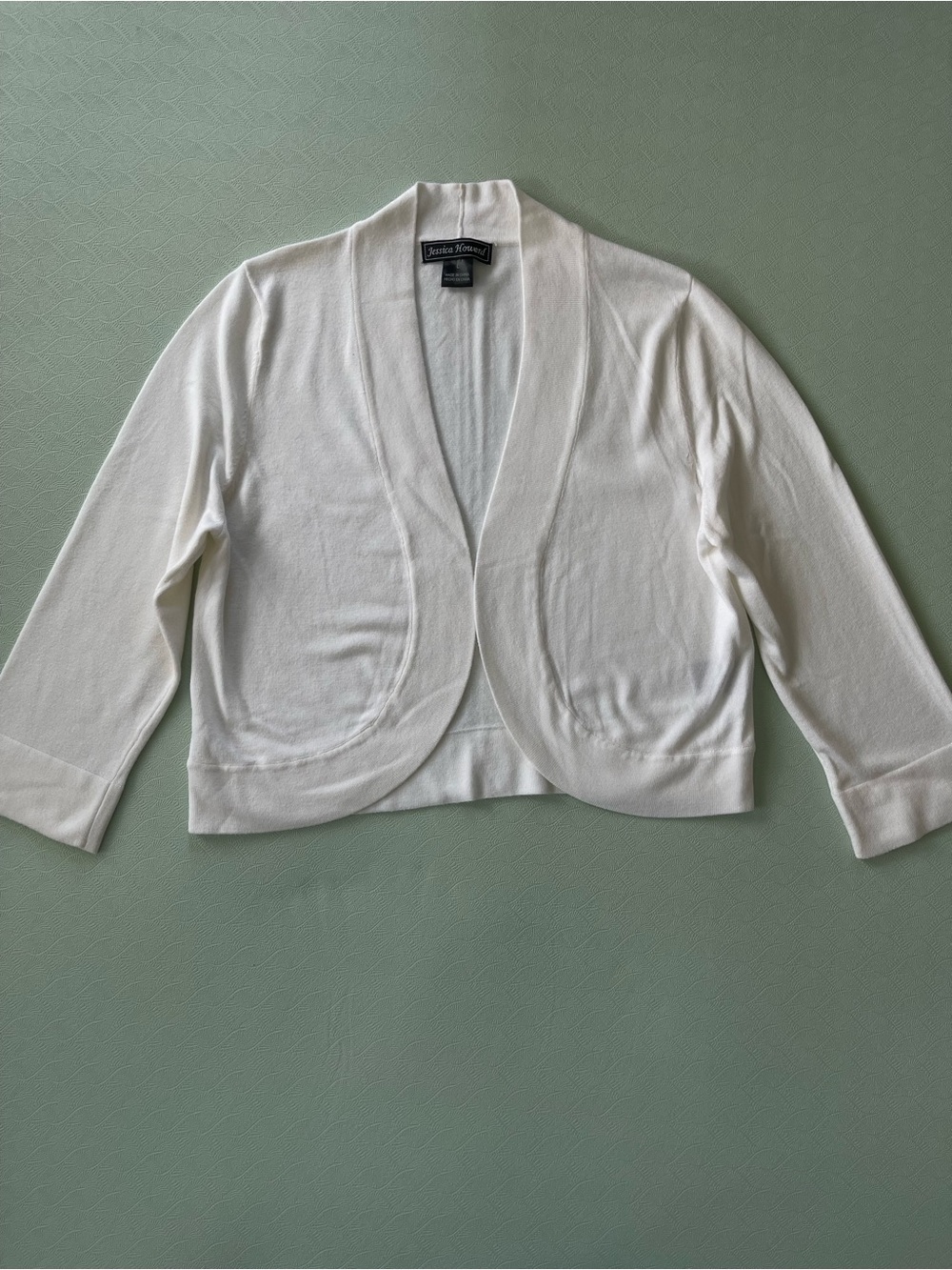 Jessica Howard White Open-Front Bolero Cardigan